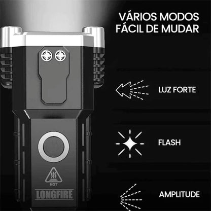 Lanterna Tática 4 em 1 | Ultra Potente e Indestrutível