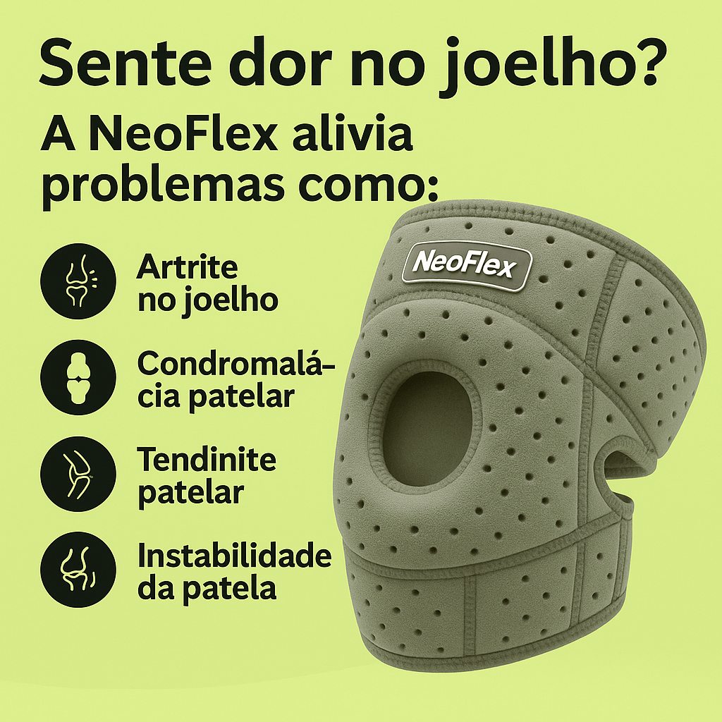 Joelheira Neoflex™ – Mais Segurança para Caminhar Sem Dor