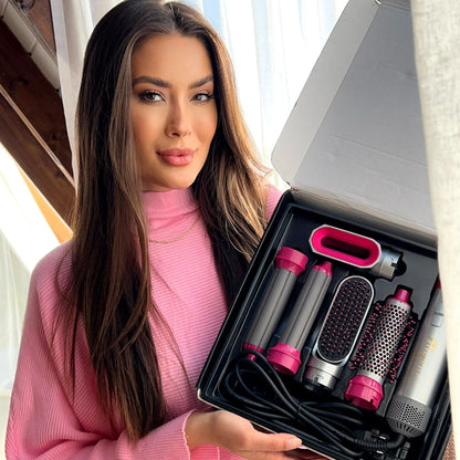 Escova Modeladora 5 em 1 – LumiHair Styler - Seu cabelo Liso ou Cacheado em Segundos
