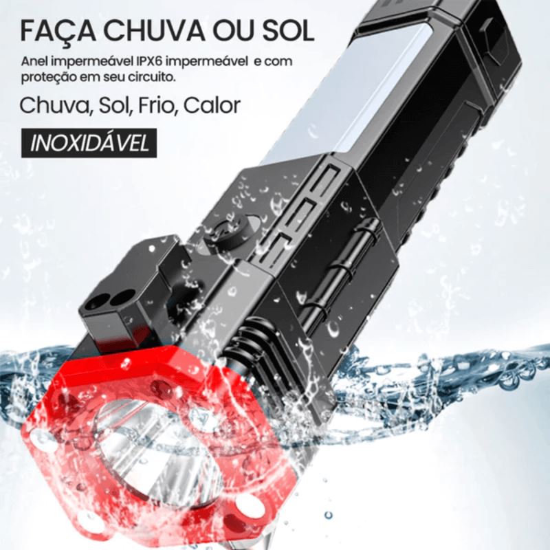 Lanterna Tática 4 em 1 | Ultra Potente e Indestrutível