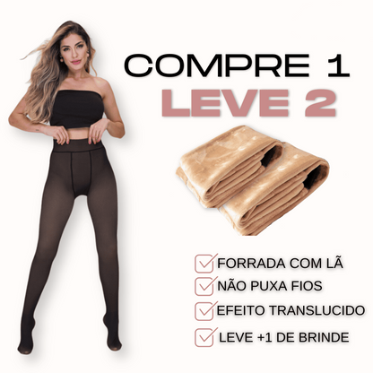 Kit meia calça forrada translúcida - Elegancy | (COMPRE 1 LEVE 2)