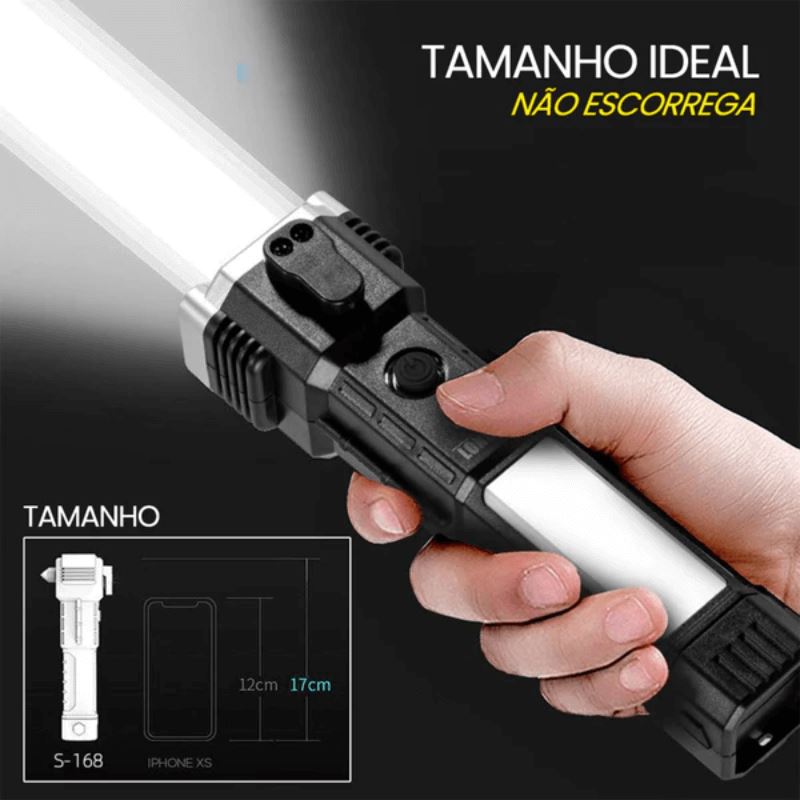 Lanterna Tática 4 em 1 | Ultra Potente e Indestrutível